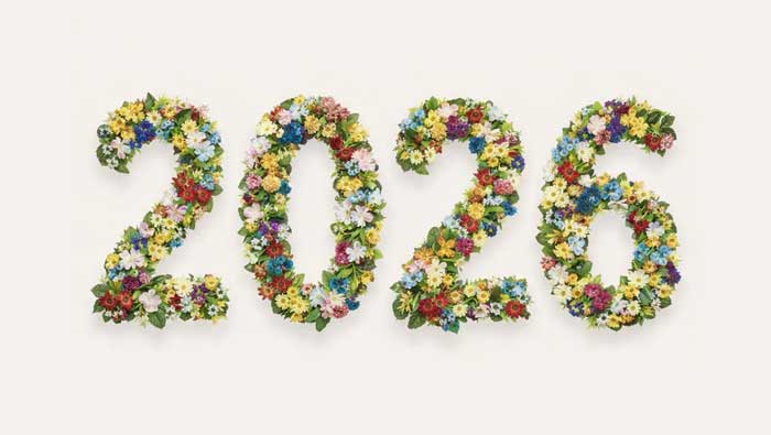 2026 skrivet med blommor