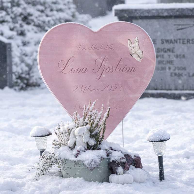 Hjärtformat gravsten